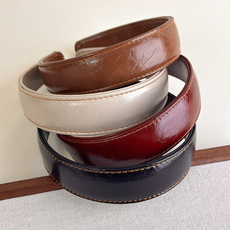Leatherwork Rings - Lederen hoofdbanden Eenvoudige effen kleur Koreaanse