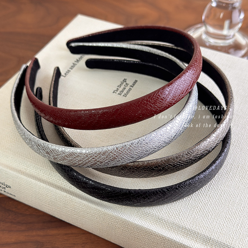 Leatherwork Rings - Vintage rode leren dunne hoofdband, meerdere