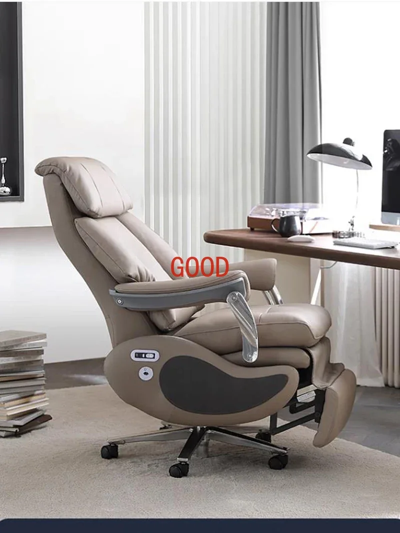 Leatherwork Products - Luxe lederen bureaustoel Elektrische massage Slaapkamer