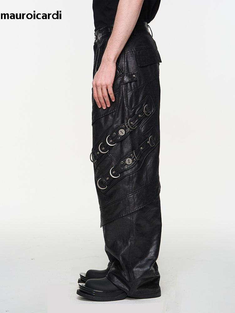 Mauroicardi Lente Herfst Cool  - Leather Work Pants recensie en prijs