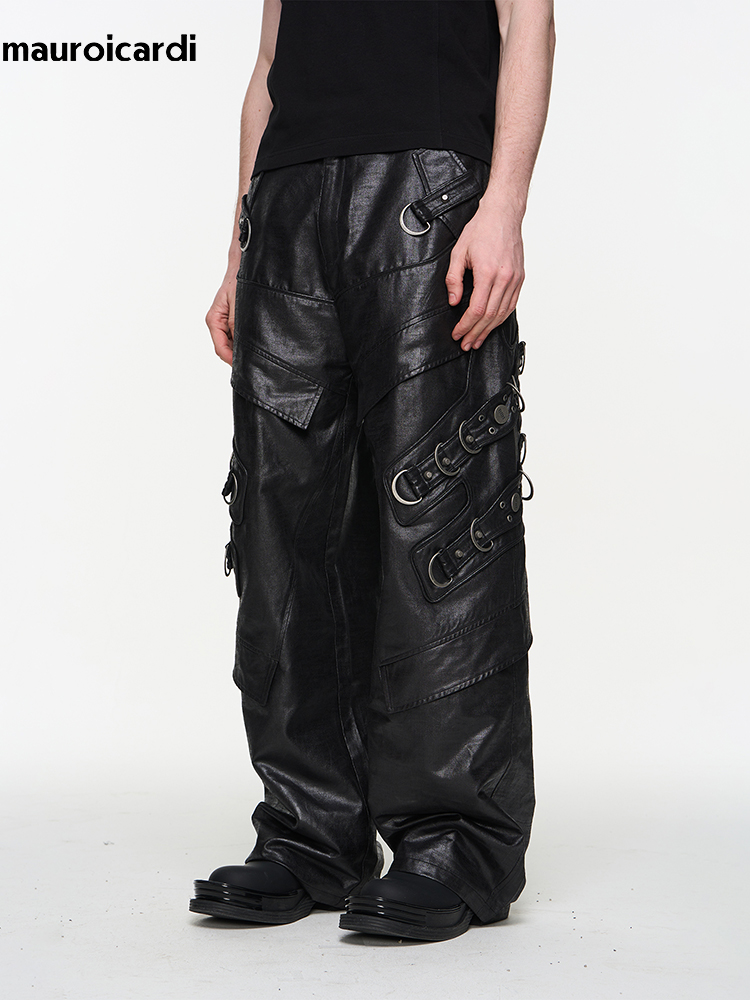 Mauroicardi Lente Herfst Cool  - Leather Work Pants recensie en prijs