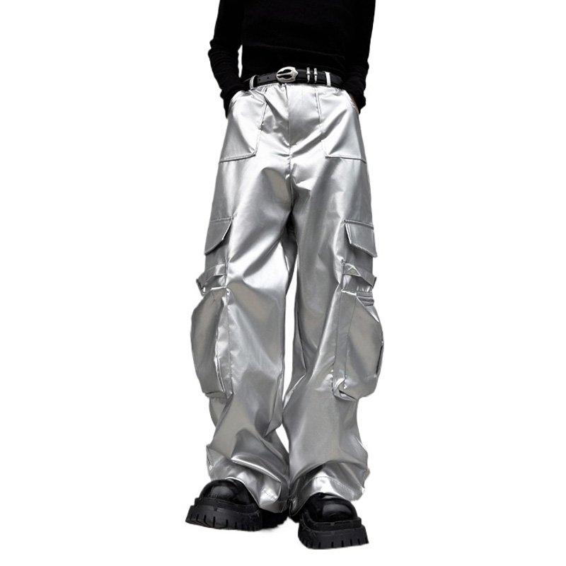 Zilveren leren broek heren str - Leather Work Pants recensie en prijs