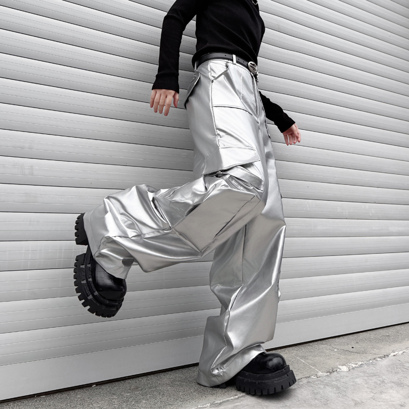 Zilveren leren broek heren str - Leather Work Pants recensie en prijs