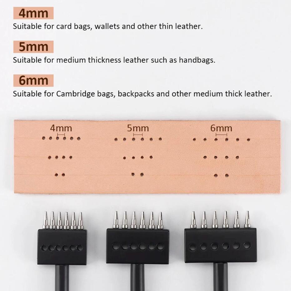 Zwarte Prong Punch Tool Set 3  - Leather Punch Revolving recensie en prijs