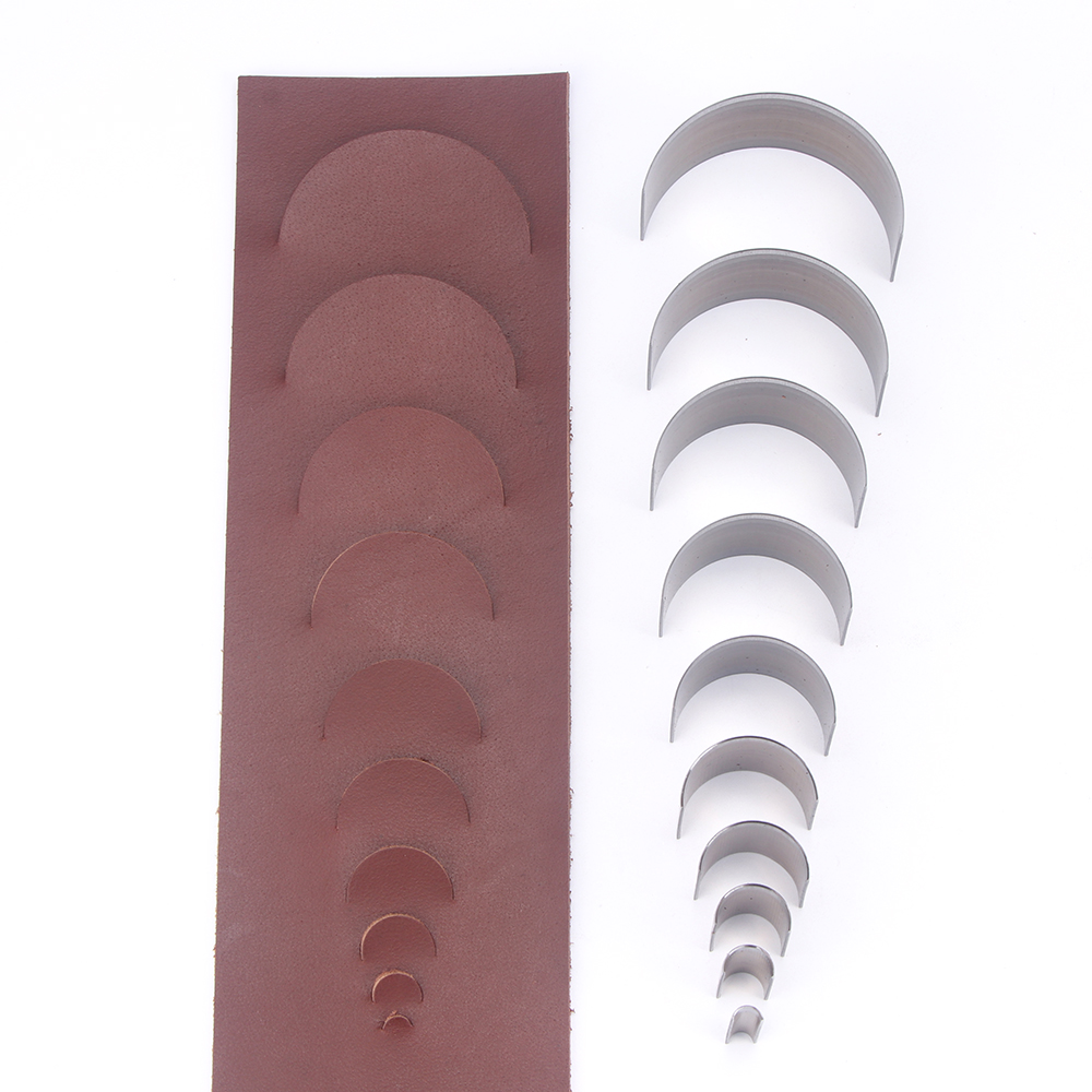 10-delige set halve cirkelpons - Leatherwork Rings recensie en prijs
