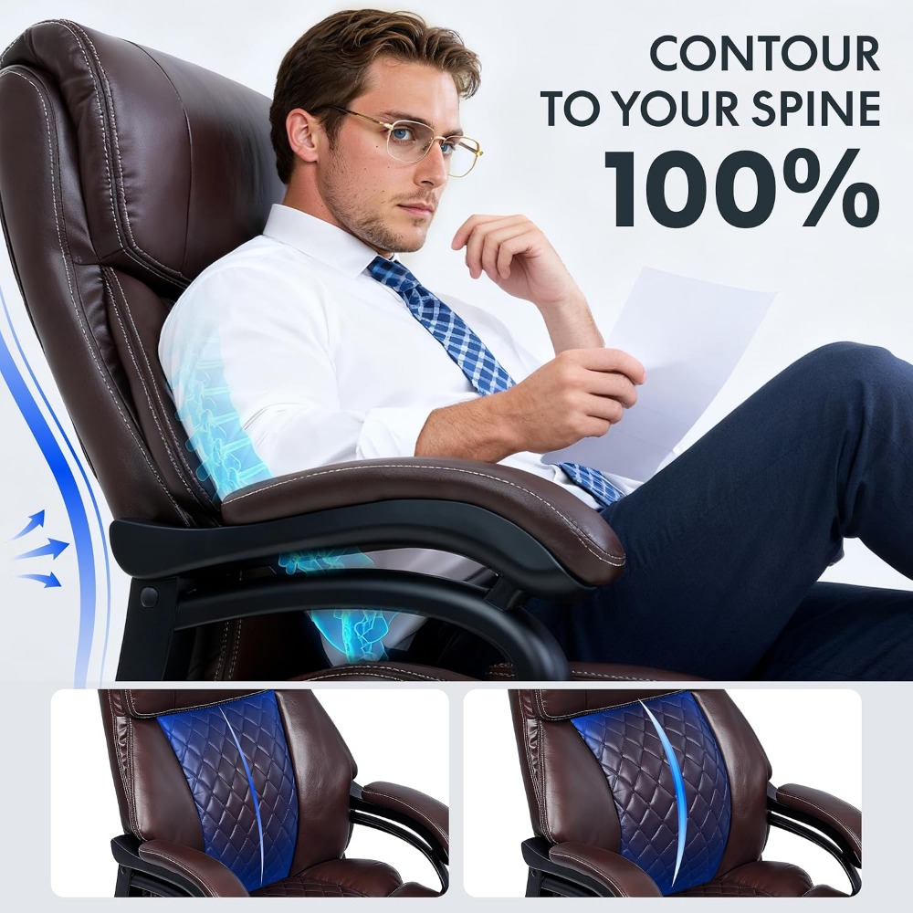 Bureaustoel met hoge capacitei - Leather Work Leather recensie en prijs