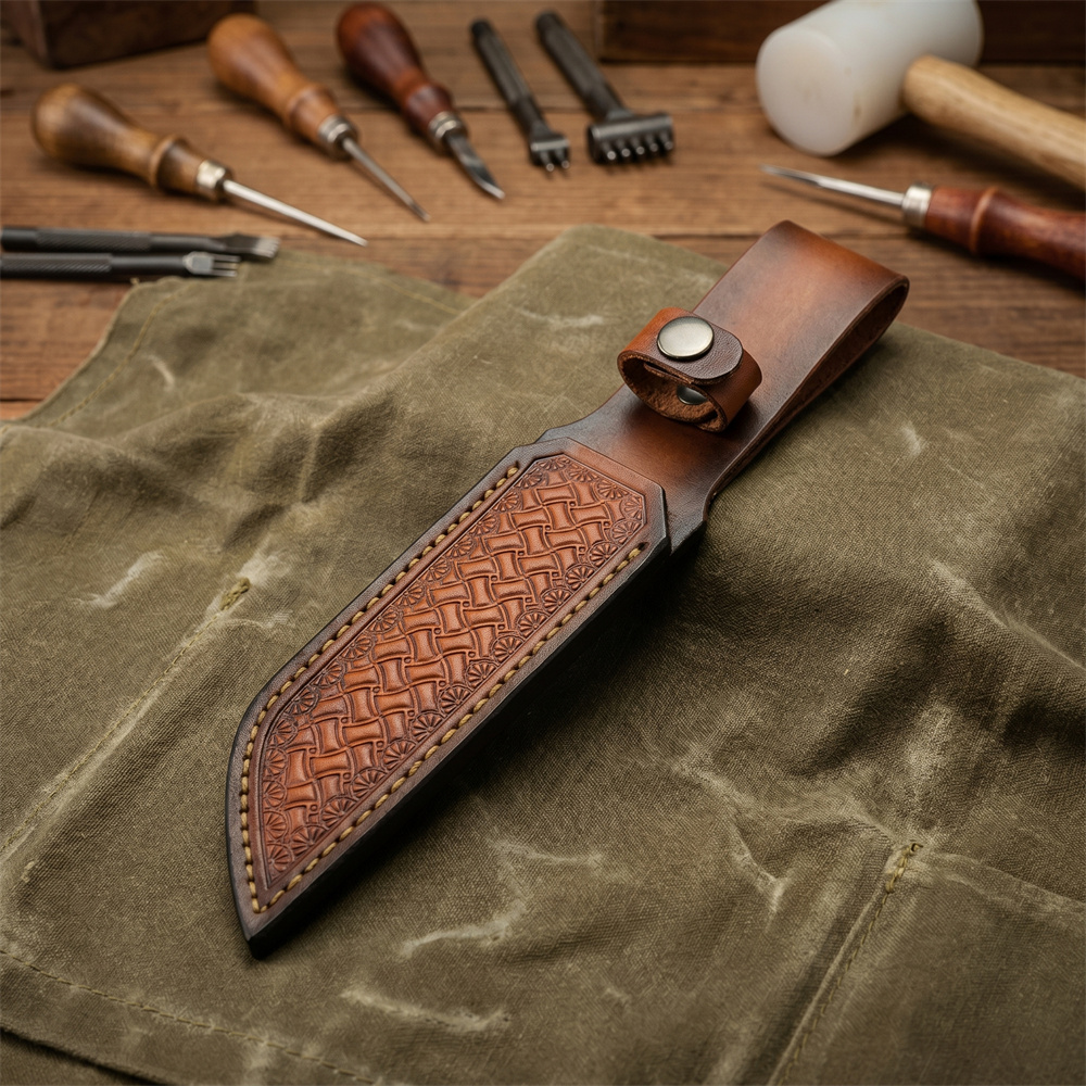 Bruin handgeprägd lederen vast - Leather Work Leather recensie en prijs