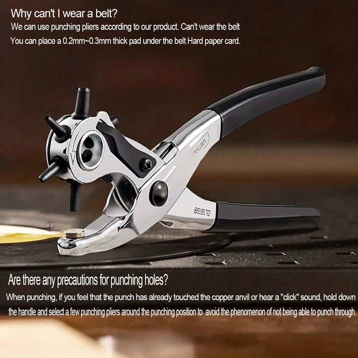 1pc-Belt Punch Tangen Lederen  - Leather Punch Revolving recensie en prijs